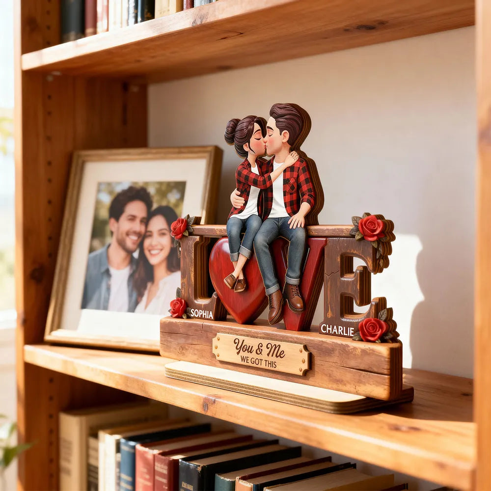 Personalized Couple Figurine Love Sculpture for Romantic Gift - Anniversary or Valentine's Day Plaque MagicInPrints