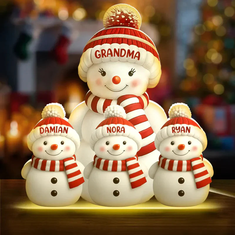 Personalized Snowman Family Light - Custom Christmas Decoration for Family Plaque MagicInPrints