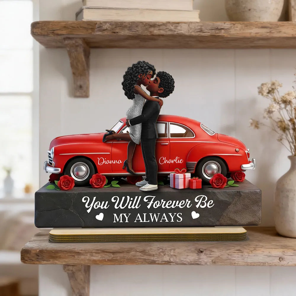 Personalized Romantic Couple Figurine with Car - Anniversary Gift Plaque MagicInPrints