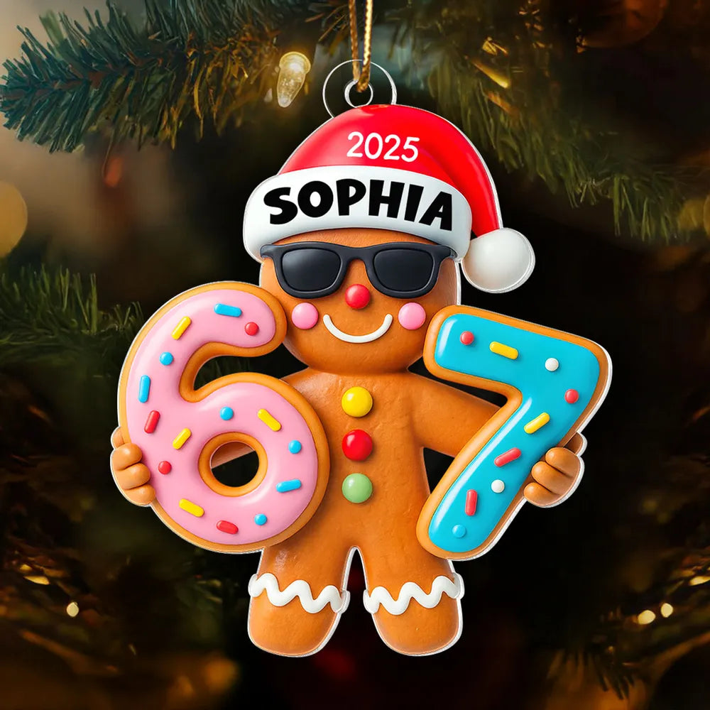 Personalized Gingerbread Christmas Ornament for Kids - Festive Holiday Decor Ornament MagicInPrints