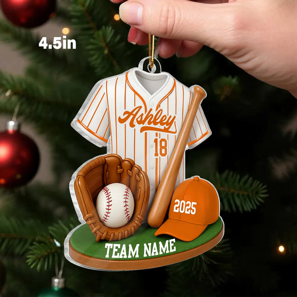Personalized Baseball Ornament for Fans - Custom Team and Name Ornament MagicInPrints
