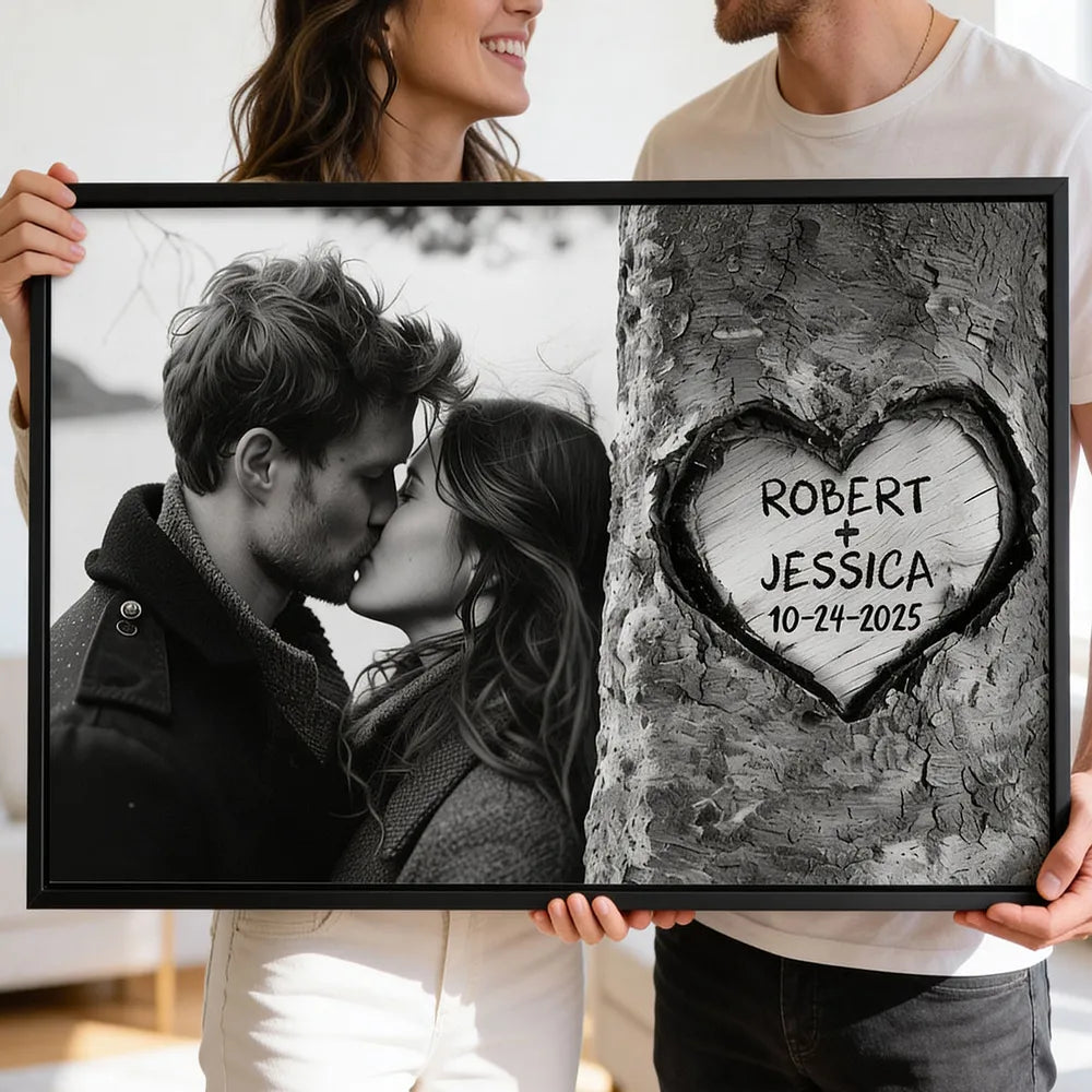 Personalized Couple Photo Canvas Print for Anniversary - Romantic Gift Poster or Canvas MagicInPrints