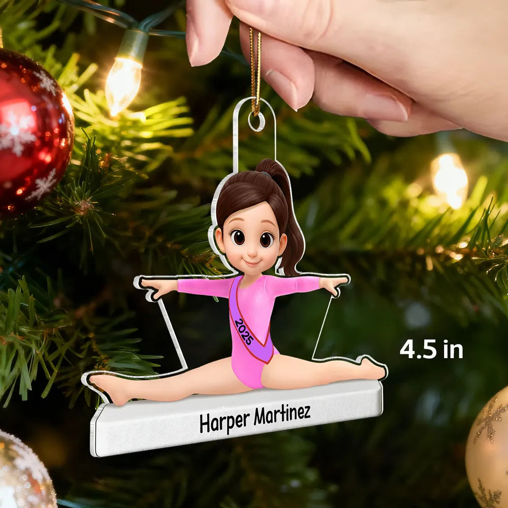 Personalized Gymnastics Ornament for Kids - Custom Name & Year - Christmas Decor Ornament MagicInPrints