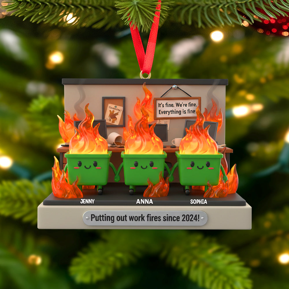 Putting out Work Fires Since 2024! - Personalized Christmas Ornament for Coworkers Ornament MagicInPrints