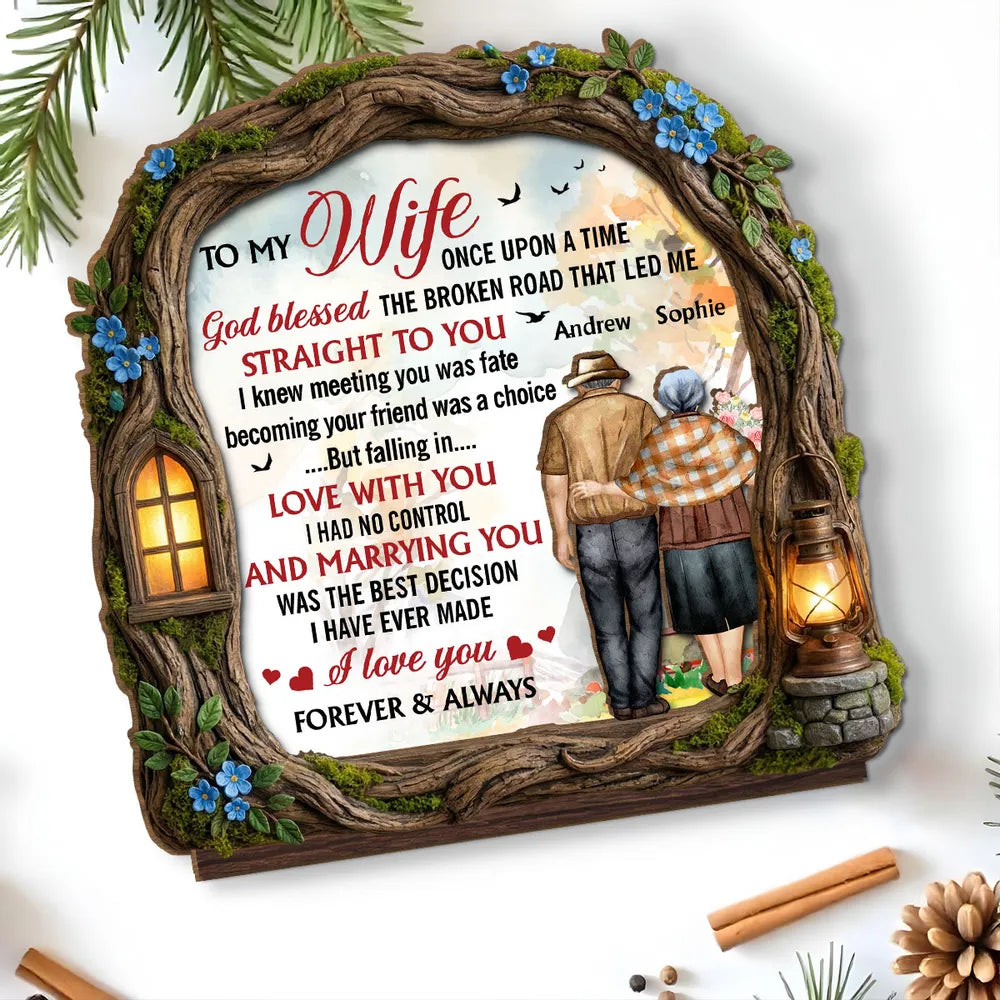 Personalized Romantic Wooden Plaque for Wife - Anniversary Gift Plaque MagicInPrints