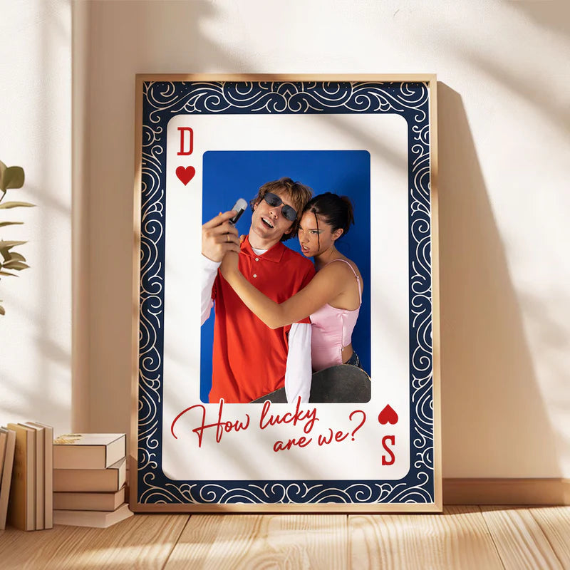 Personalized Playing Card Wall Art for Couples - Romantic Gift Poster or Canvas MagicInPrints
