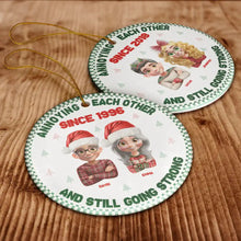 Load image into Gallery viewer, Annoying Each Other Since 2015 – Personalized Circle Ceramic Ornament – Gift for Couples Ceramic Ornament MagicInPrints
