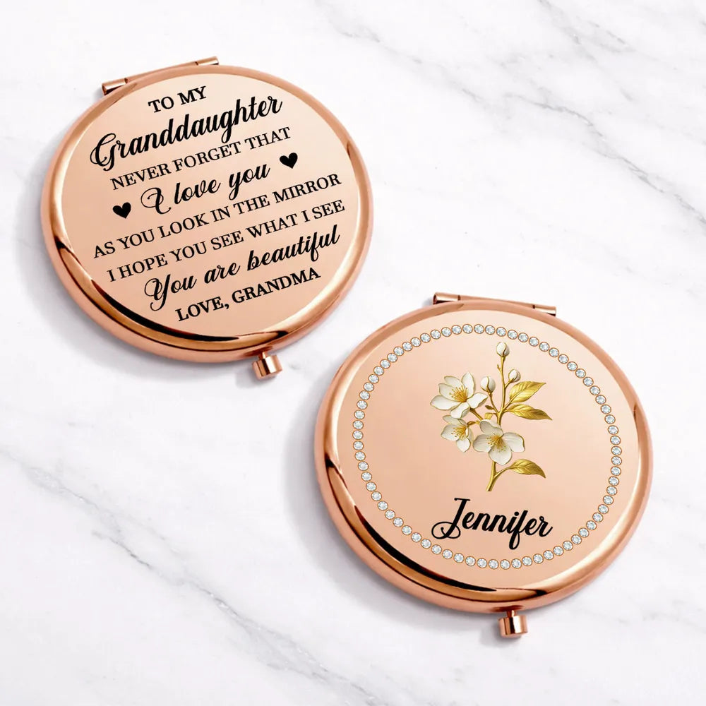 Personalized Compact Mirror for Granddaughter - Sentimental Gift from Grandma Beauty Tools MagicInPrints