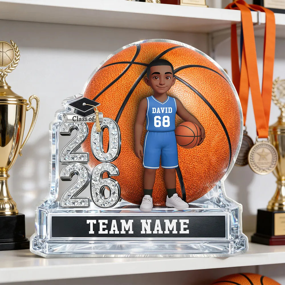 Personalized Basketball Graduation Trophy for Class of 2026 - Custom Team Name Plaque MagicInPrints