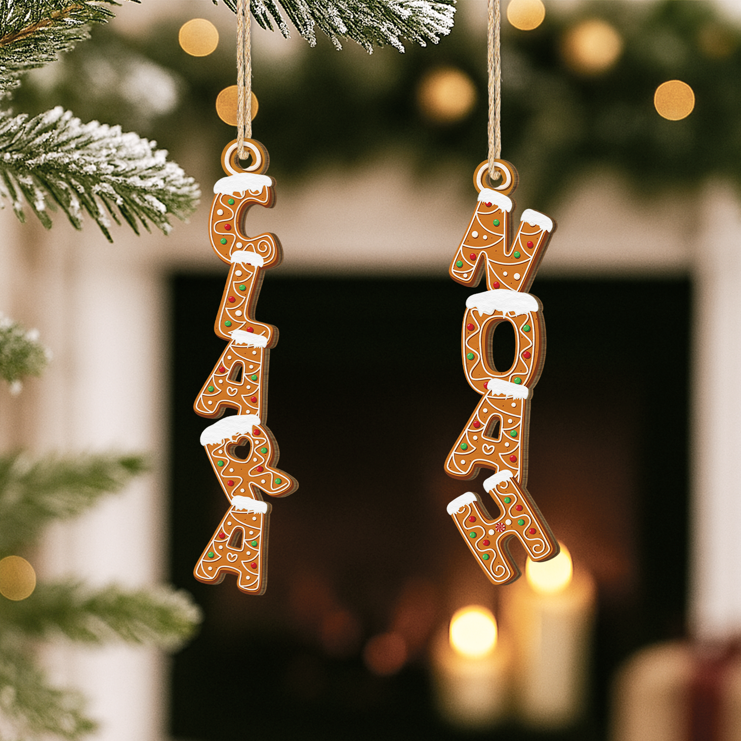 Personalized Gingerbread Name Ornament for Christmas Tree - Holiday Decor Ornament MagicInPrints