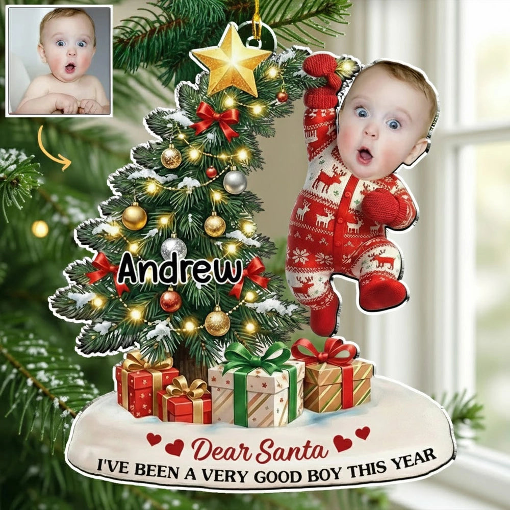 Personalized Baby Photo Christmas Ornament for Kids - Holiday Keepsake Gift Ornament MagicInPrints