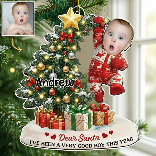 Personalized Baby Photo Christmas Ornament for Kids - Holiday Keepsake Gift Ornament MagicInPrints