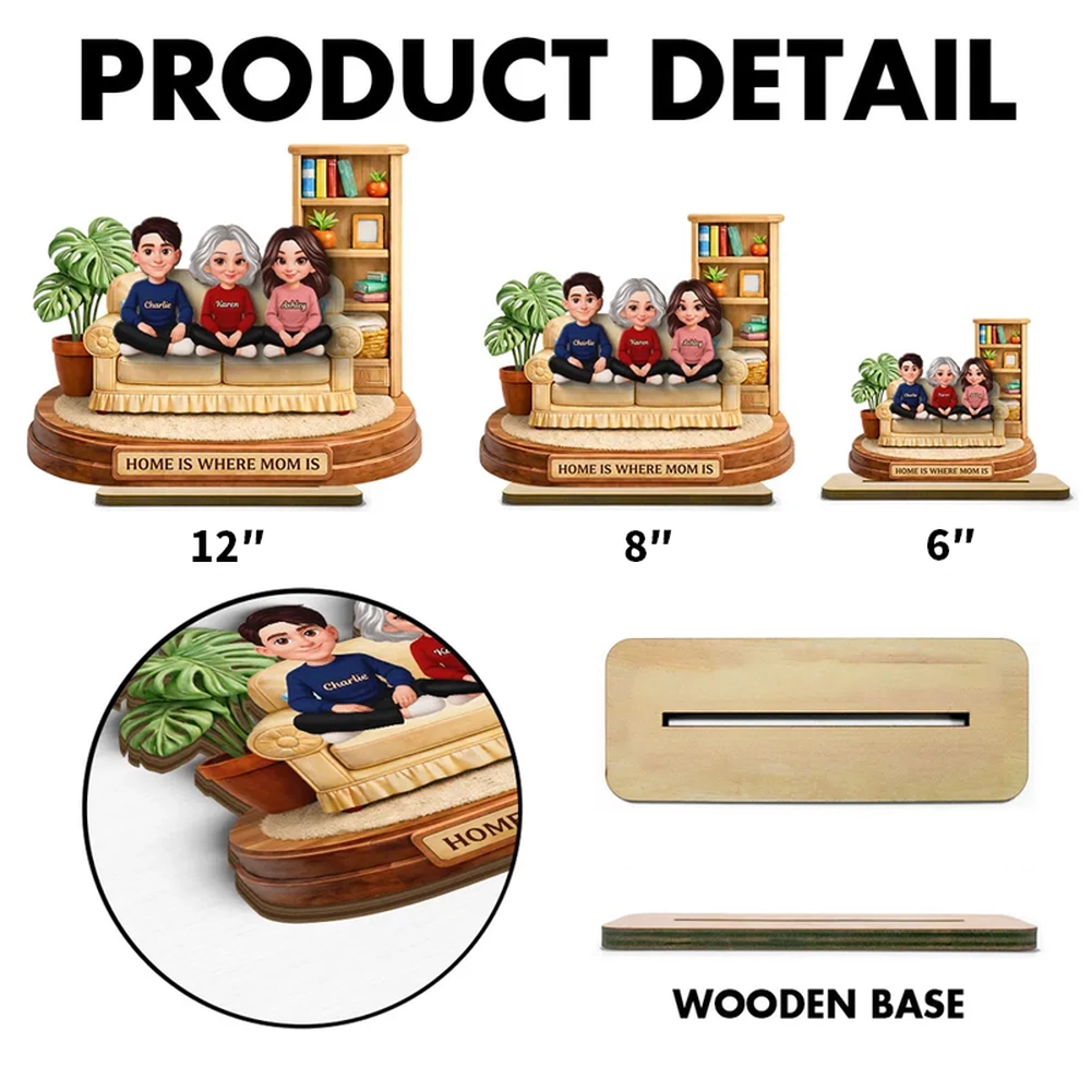 Custom Family Figurine for Mom - Personalized Gift for Home Decor Plaque MagicInPrints