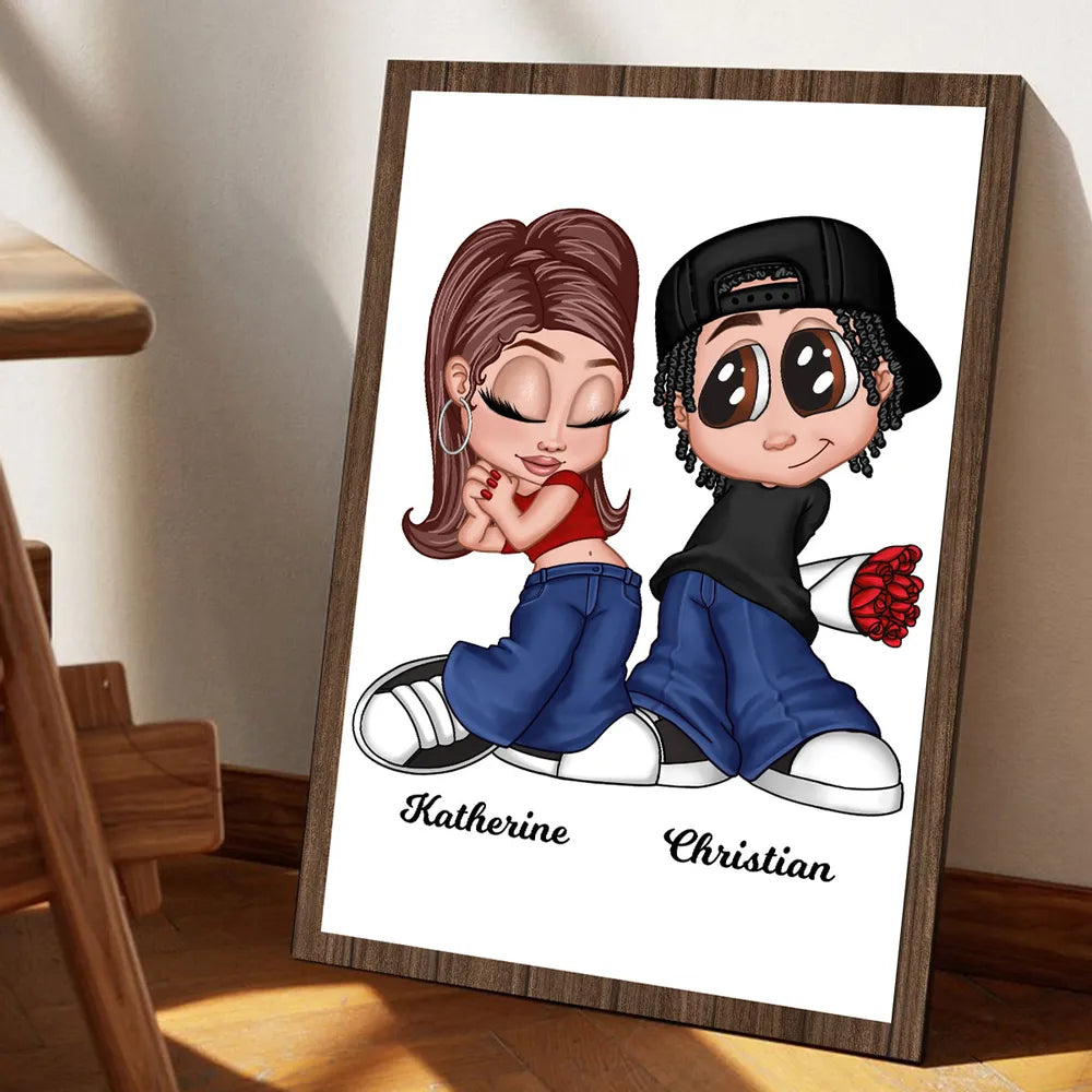 Personalized Cartoon Couple Canvas for Couples - Romantic Home Decor Poster or Canvas MagicInPrints