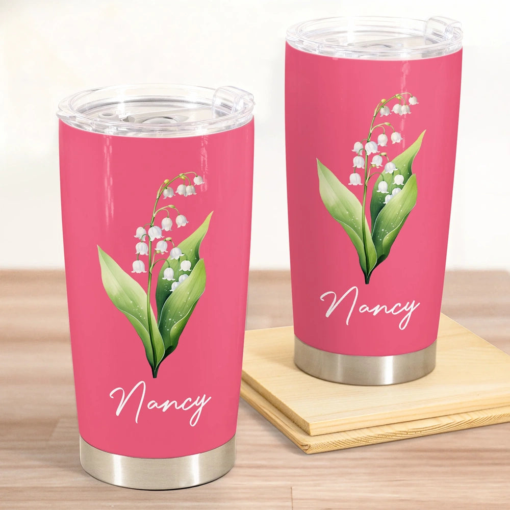 Personalized Floral Tumbler for Women - Custom Name Insulated Cup Cup MagicInPrints