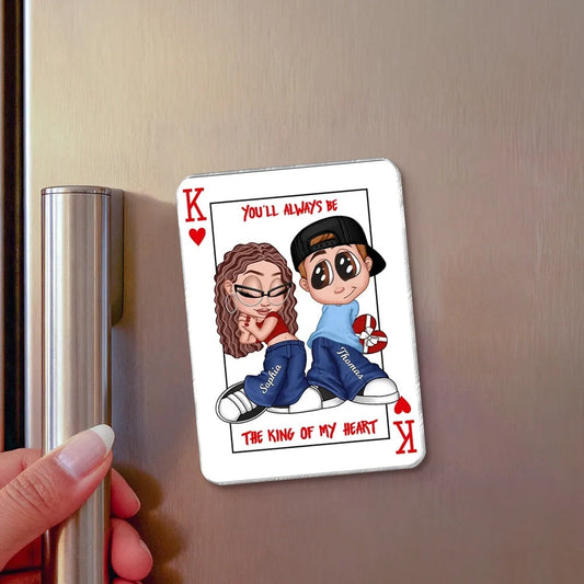 Personalized Couple Cartoon Magnet for Him - Romantic Gift for Anniversary Fridge Magnet MagicInPrints