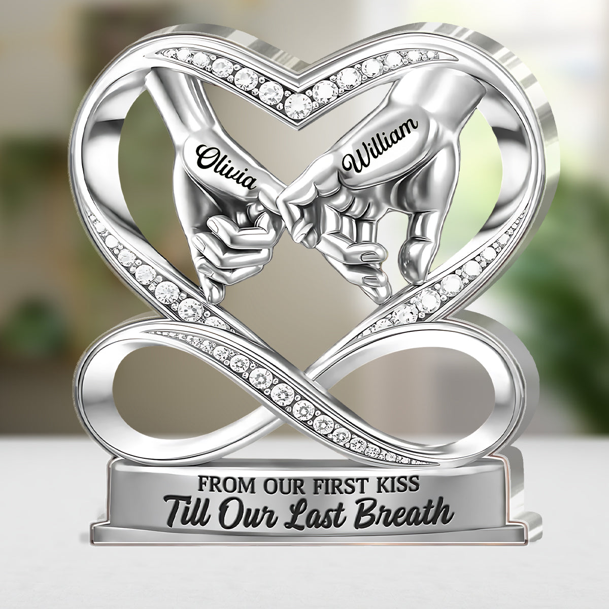 Personalized Infinity Heart Sculpture for Couples - Romantic Anniversary Gift Plaque MagicInPrints