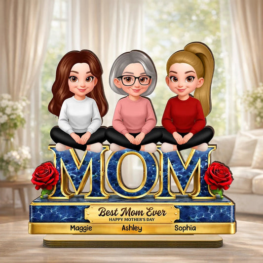 Personalized Mother's Day Figurine Gift for Mom - Custom Family Characters Plaque MagicInPrints