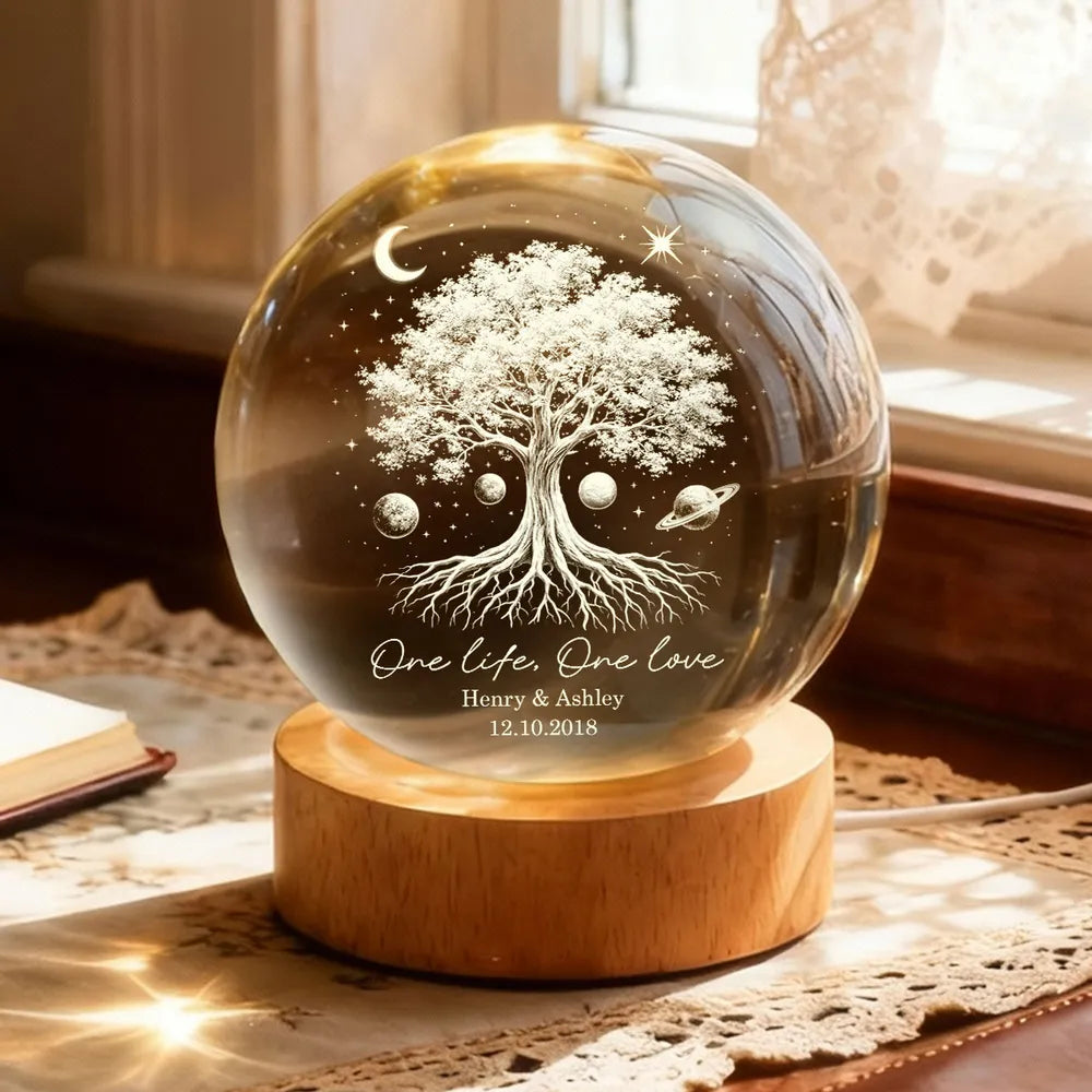 Personalized LED Night Light for Couples - Tree of Life Design - Anniversary Gift Lamp MagicInPrints