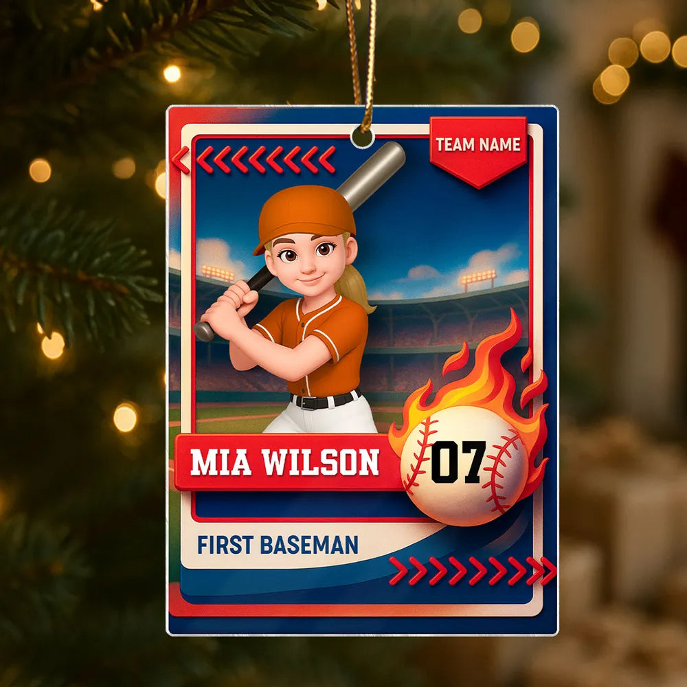 Personalized Baseball Ornament for Kids - Custom Sports Gift Ornament MagicInPrints