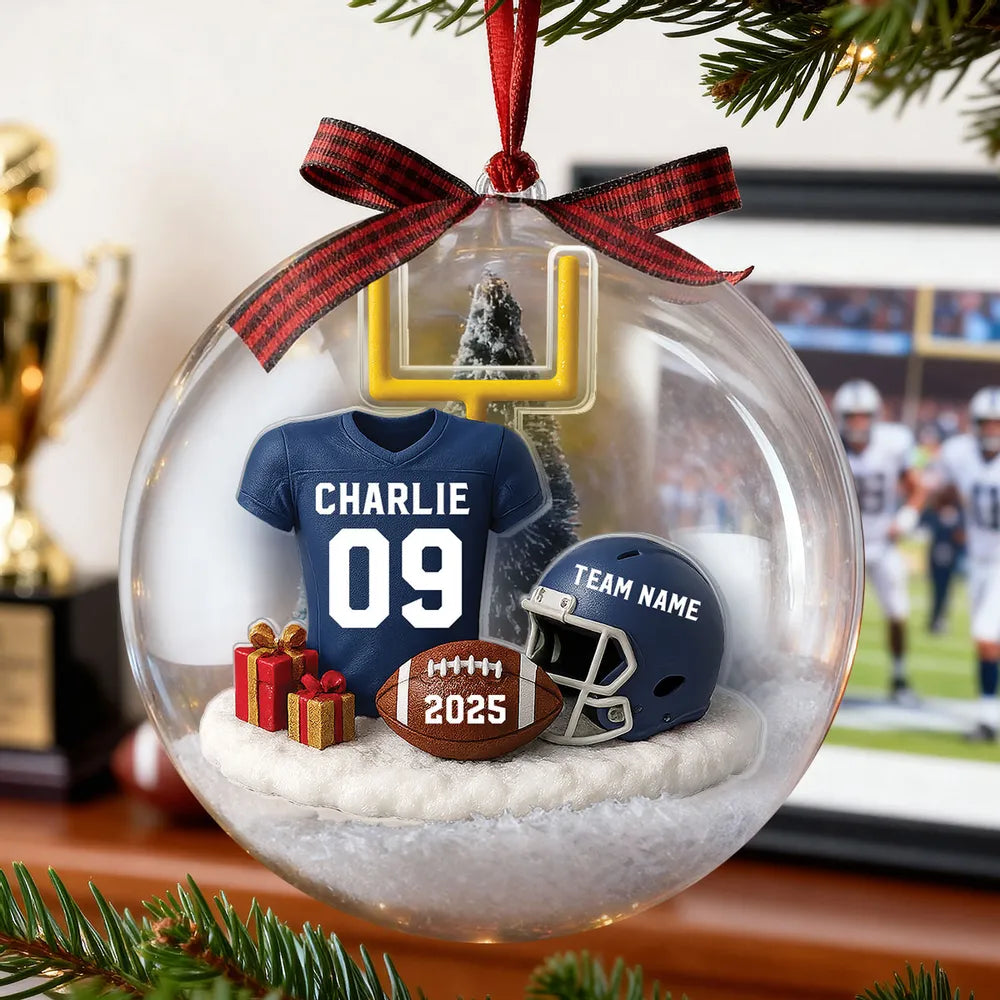 Personalized Football Christmas Ornament for Fans - Custom Name & Year Ornament MagicInPrints