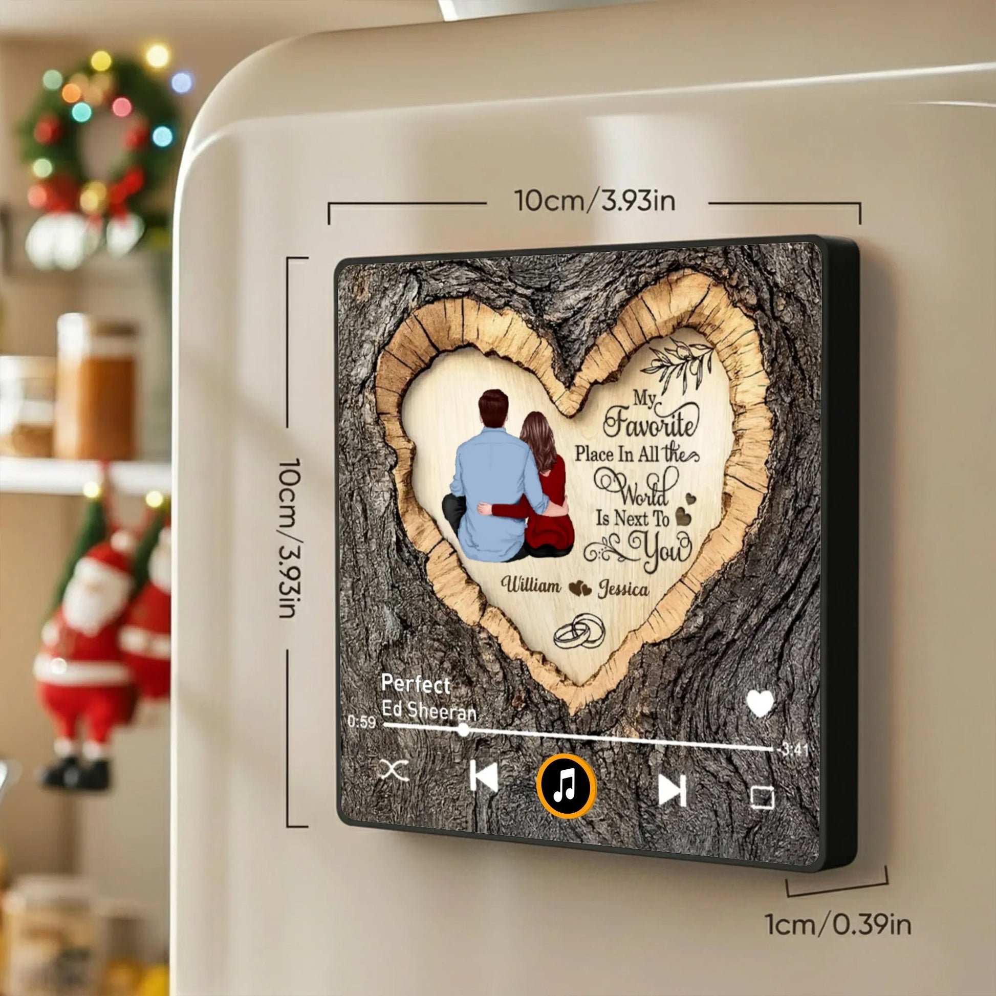 Personalized Music Plaque for Couples with Heart Design - Romantic Gift Fridge Magnet MagicInPrints