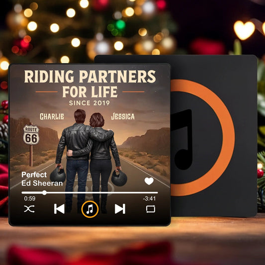 Personalized Music Plaque for Couples - Riding Partners for Life Gift Fridge Magnet MagicInPrints