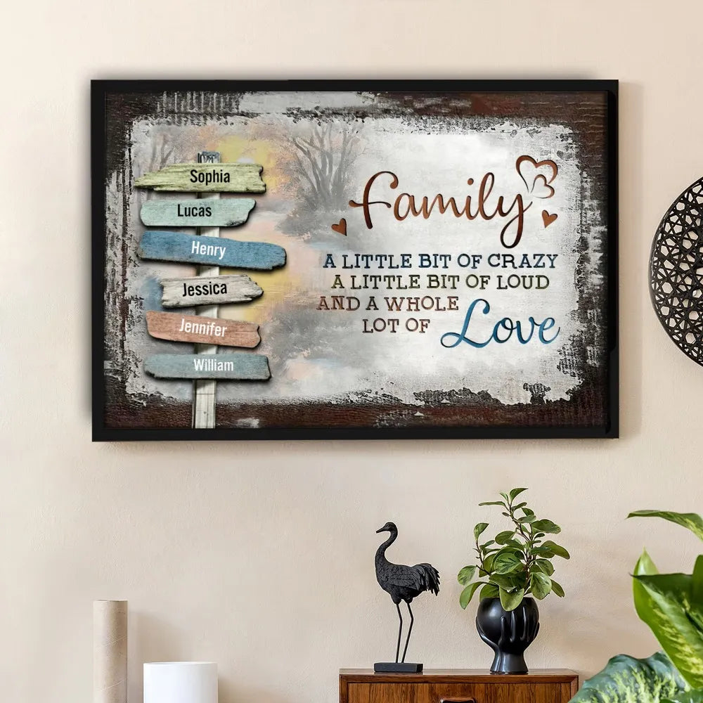 Personalized Family Wall Art Signpost Design - Home Decor Gift Poster or Canvas MagicInPrints