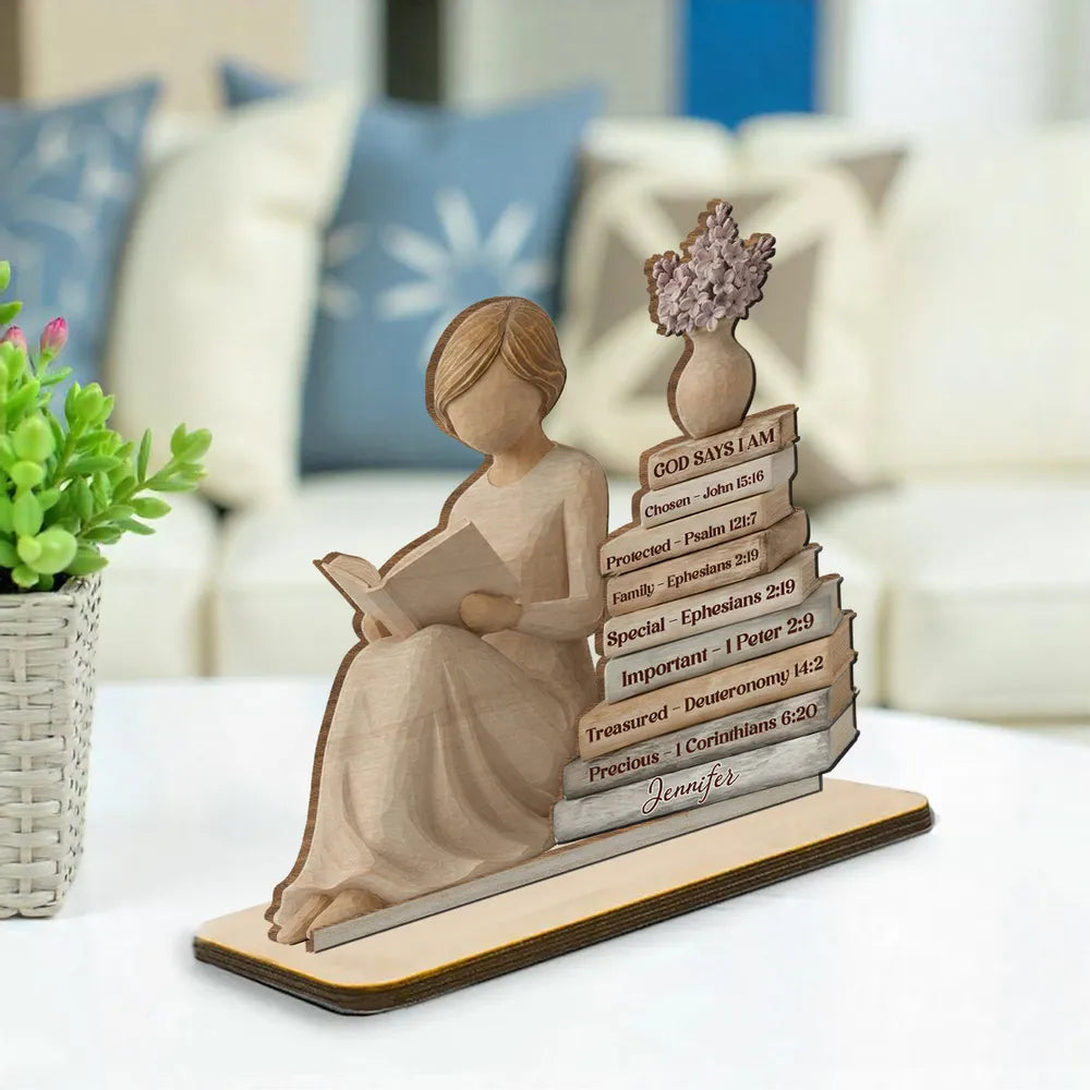 Personalized Wooden Sculpture for Women - Inspirational Christian Gift with Bible Verses Plaque MagicInPrints