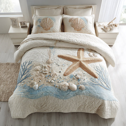 Bring the Beach Home – Personalized 3-Piece Quilted Bedding Set – Gift for Beach Lovers Quilted Bedding Set V2 MagicInPrints