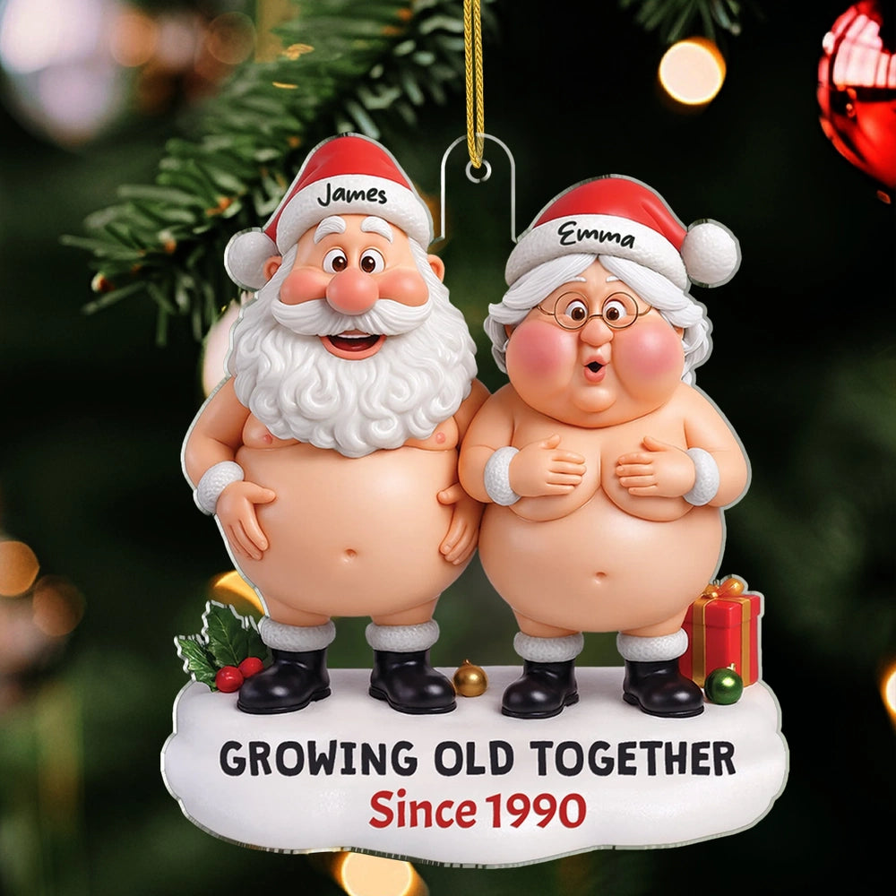 Personalized Funny Couple Christmas Ornament - Growing Old Together Ornament MagicInPrints