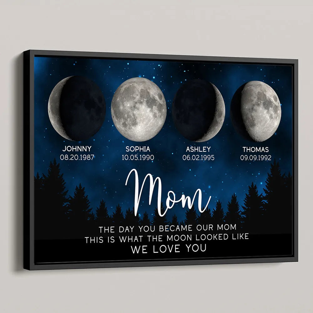 Personalized Moon Phase Canvas for Dad - Special Dates Gift Poster or Canvas MagicInPrints