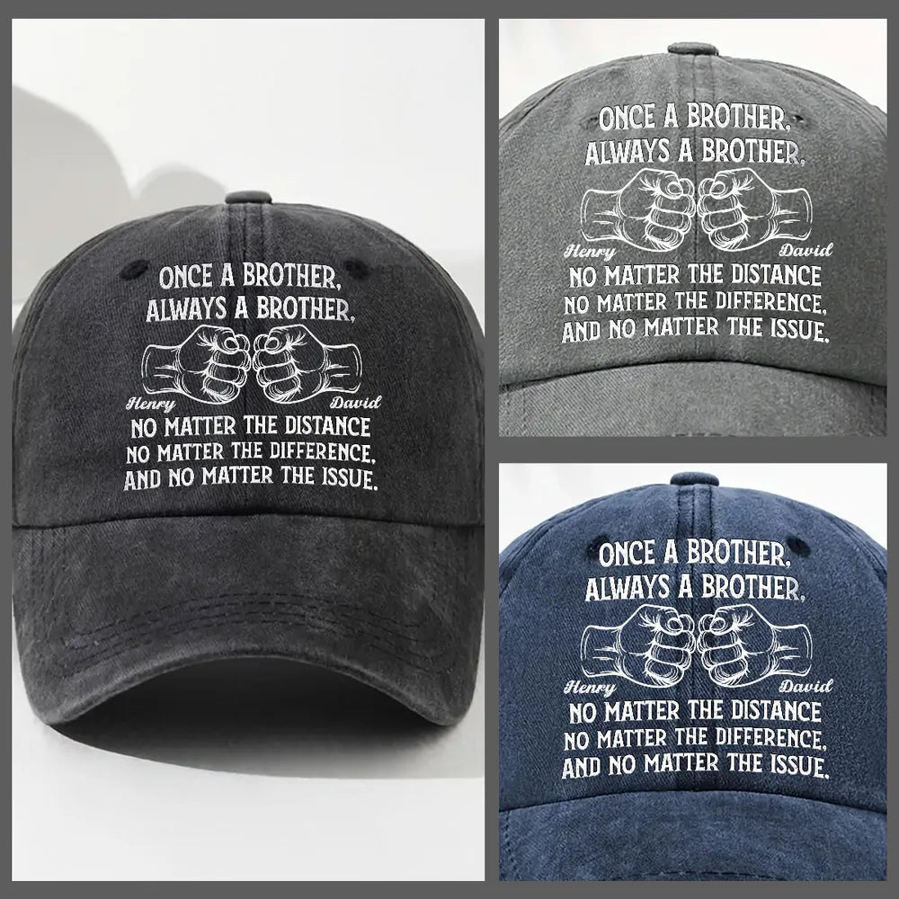 Customizable Brother Fist Bump Cap for Men - Sentimental Gift Hat MagicInPrints