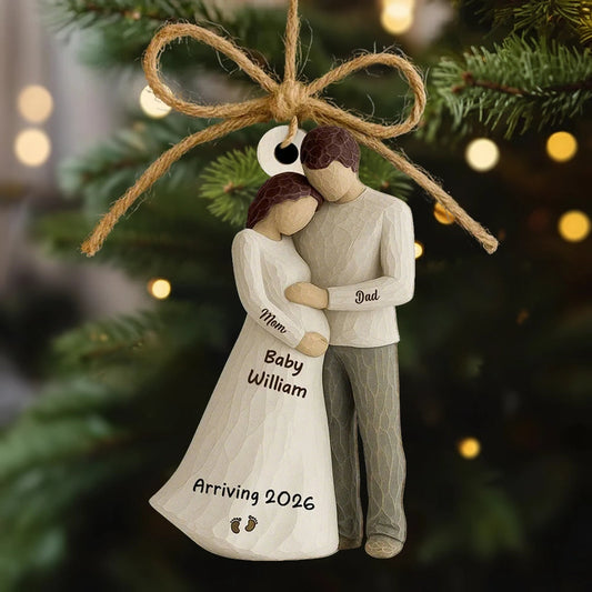 Personalized Expecting Parents Ornament for Baby Announcement - Christmas Keepsake Ornament MagicInPrints