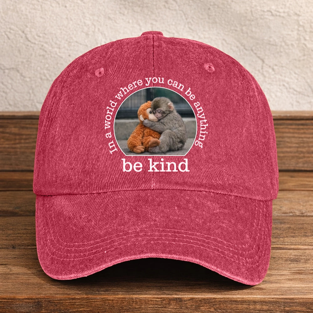 Embroidered Cotton Baseball Cap for Adults - Be Kind Message Hat MagicInPrints