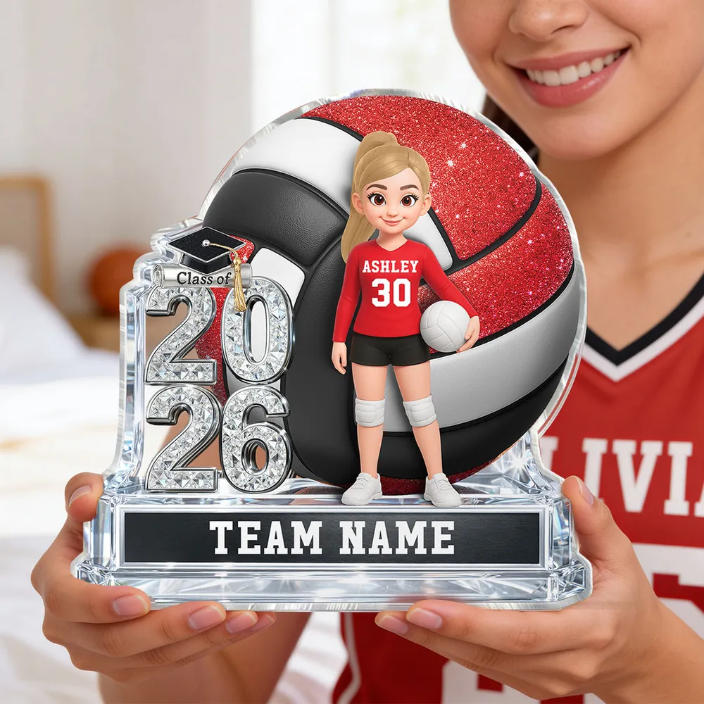 Custom Volleyball Player Acrylic Trophy for Graduates - Class of 2026 Keepsake Plaque MagicInPrints