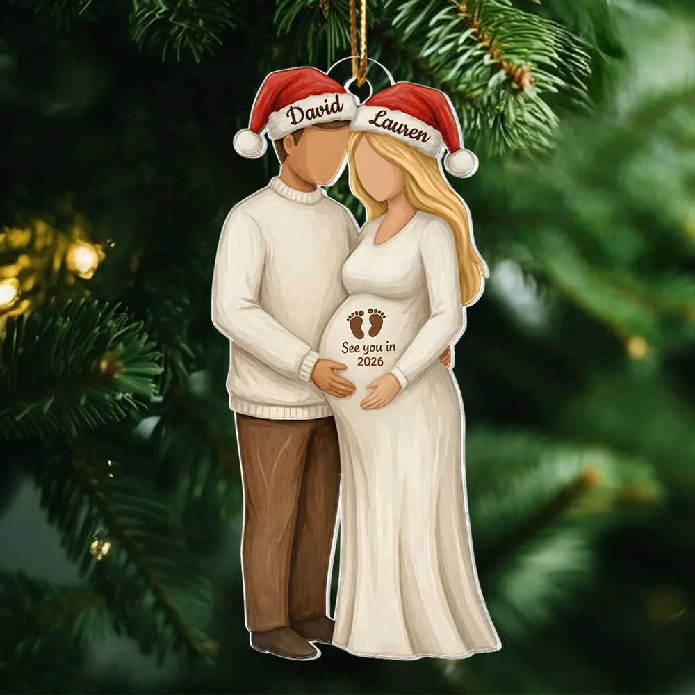 Personalized Christmas Ornament for Expecting Parents - Pregnancy Announcement Keepsake Ornament MagicInPrints