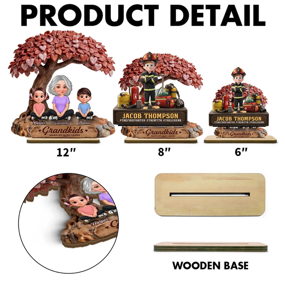 Personalized Family Tree Sculpture for Grandma - Heartfelt Gift for Grandkids Plaque MagicInPrints