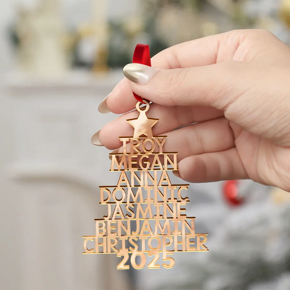 Personalized Family Name Christmas Tree Ornament - Holiday Decoration 2025 Ornament MagicInPrints