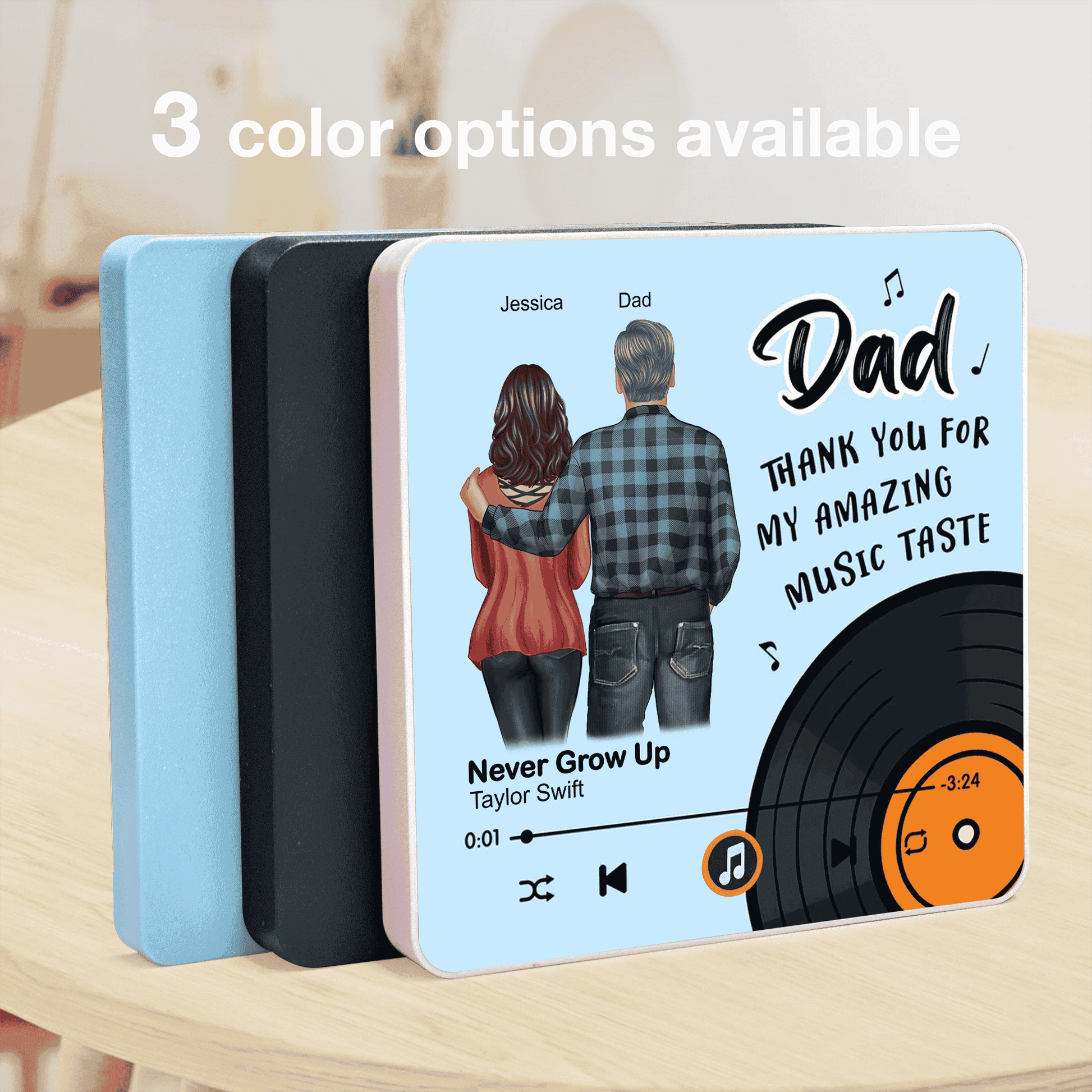 Personalized Music Plaque for Dad - Custom Father's Day Gift Fridge Magnet MagicInPrints