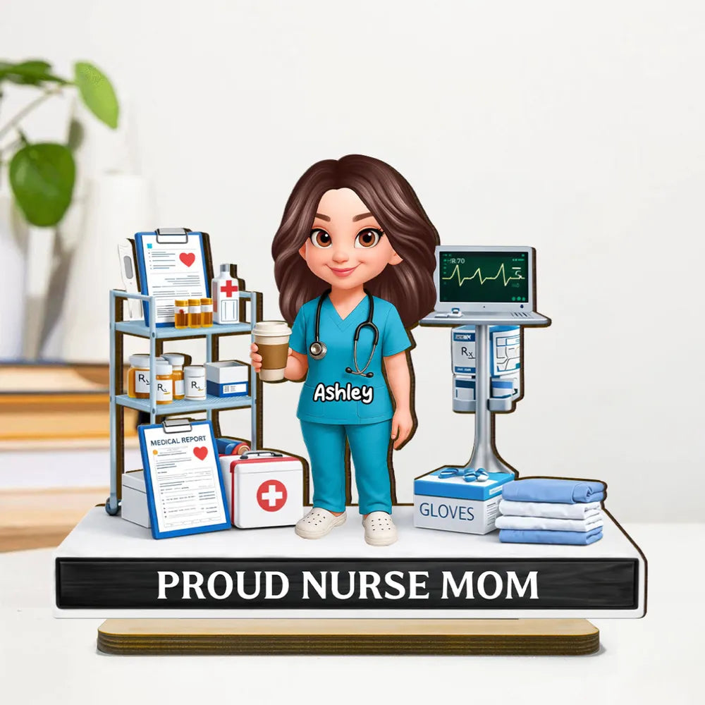 Personalized Nurse Figurine for Proud Nurse Moms - Custom Gift for Healthcare Heroes Plaque MagicInPrints