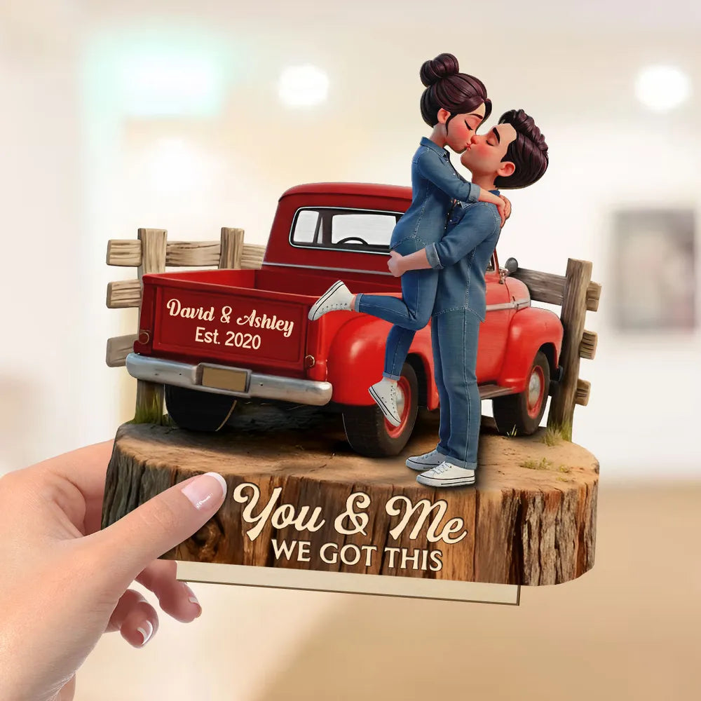 Personalized Couple Figurine Romantic Gift for Anniversary - Custom Names & Date Plaque MagicInPrints