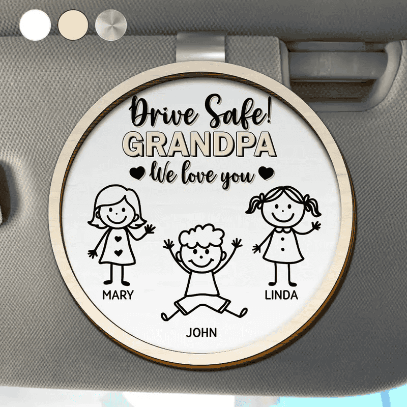 Personalized Car Visor Clip for Dad - Drive Safe Reminder from Daughter Car Hanger MagicInPrints