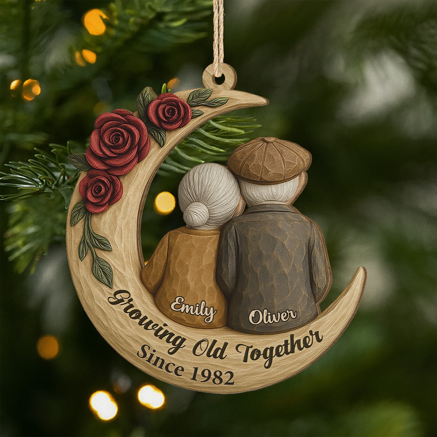 Personalized Couple Ornament for Grandparents - Anniversary Keepsake Ornament MagicInPrints
