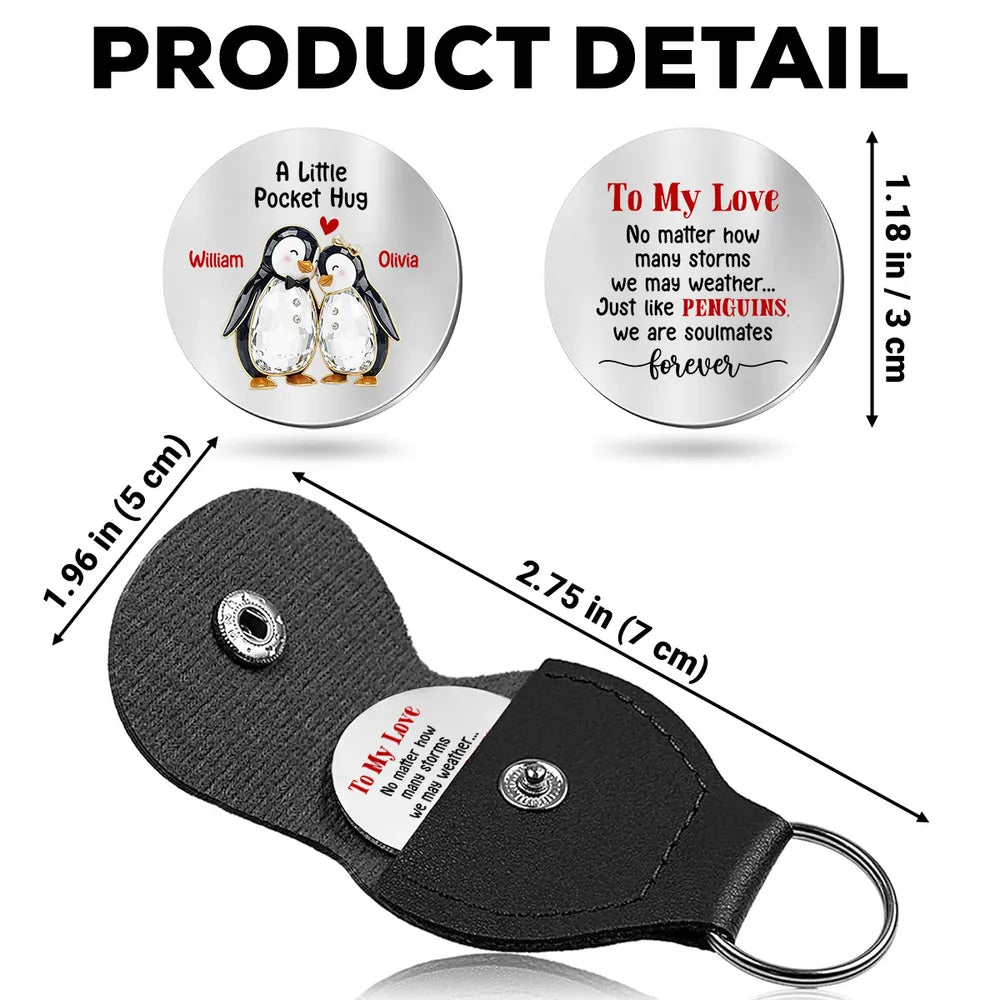 Personalized Penguin Pocket Hug Keychain for Couples - Romantic Gift Keychain MagicInPrints