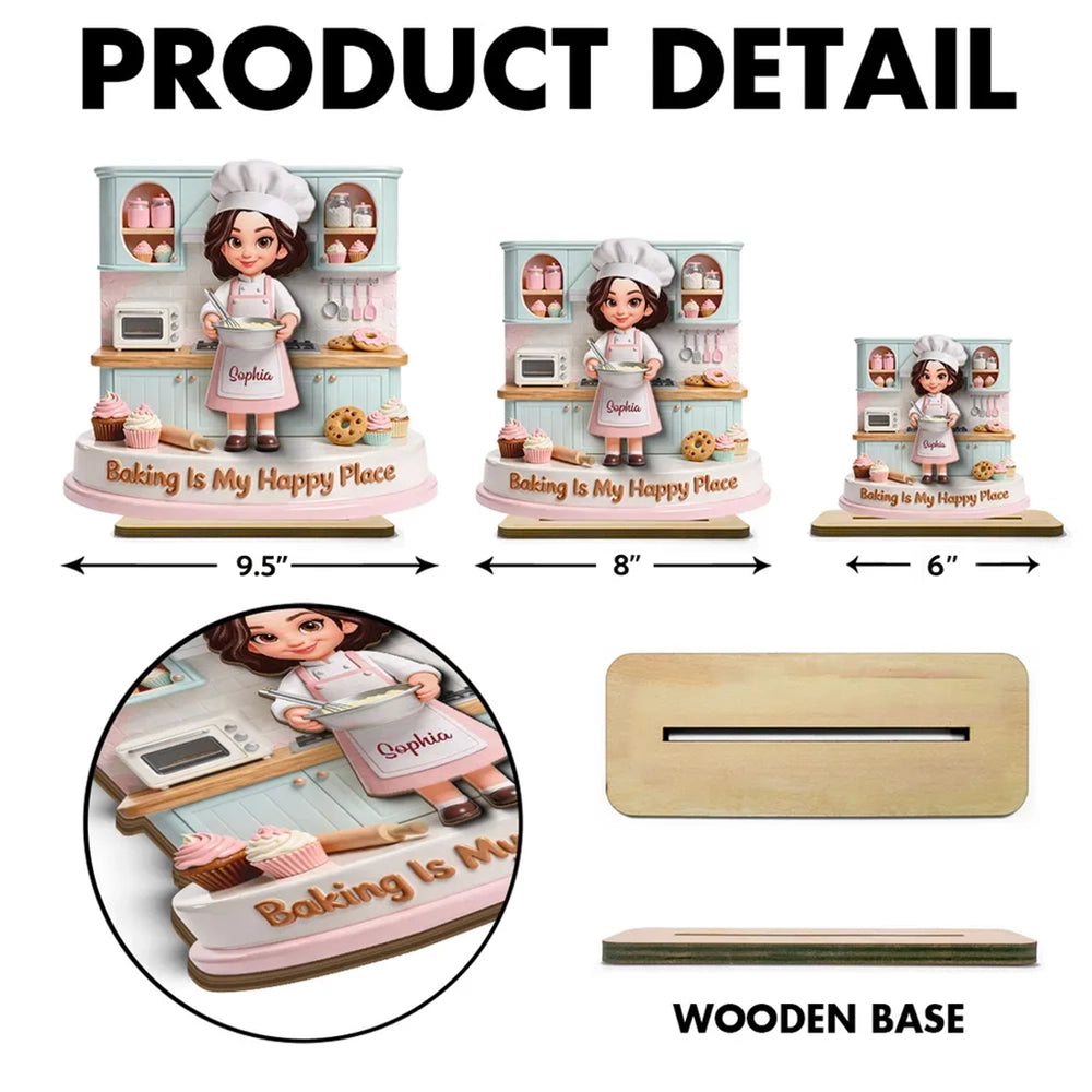Personalized Baking Figurine for Bakers - Custom Chef Apron with Name Plaque MagicInPrints
