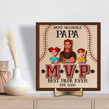 Load image into Gallery viewer, Most Valuable Baseball Dad Personalized Wood Sign Wood Sign PopCulturePrints
