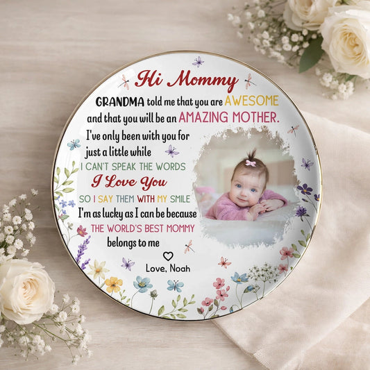 Personalized Photo Plate for Mom - Sentimental Gift from Baby - Mother's Day Jewelry MagicInPrints