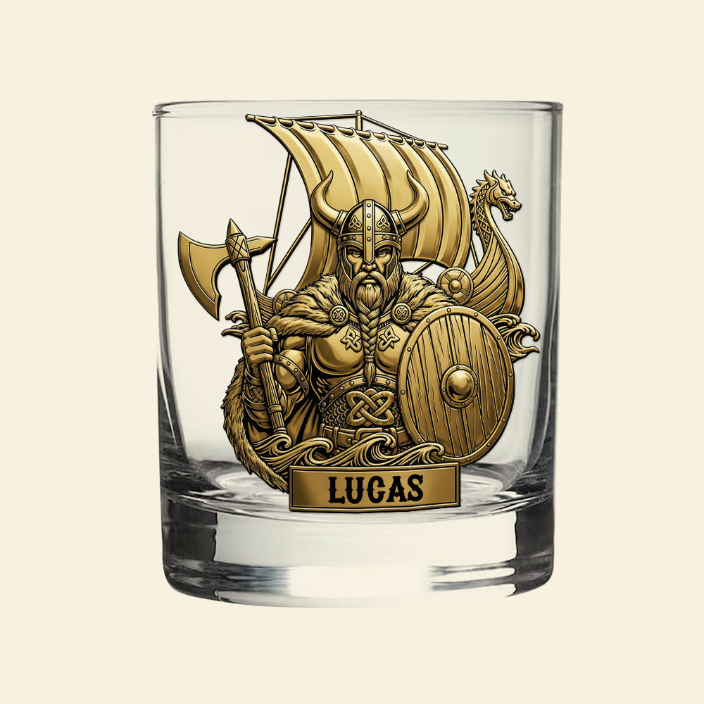 True Warriors Whiskey Glass - Personalized Gift for Viking Lovers Whiskey Glass MagicInPrints
