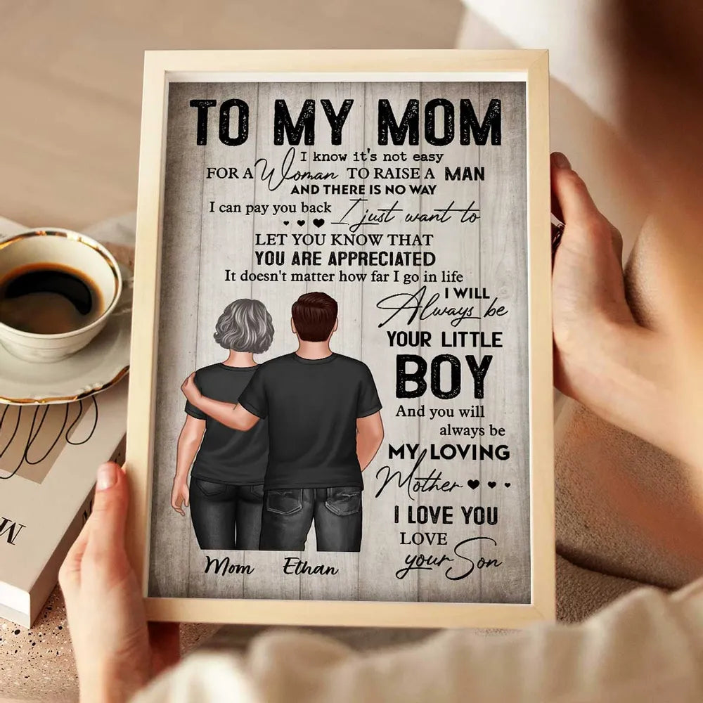 Personalized Mother-Son Canvas Art - Sentimental Gift for Mom Poster or Canvas MagicInPrints